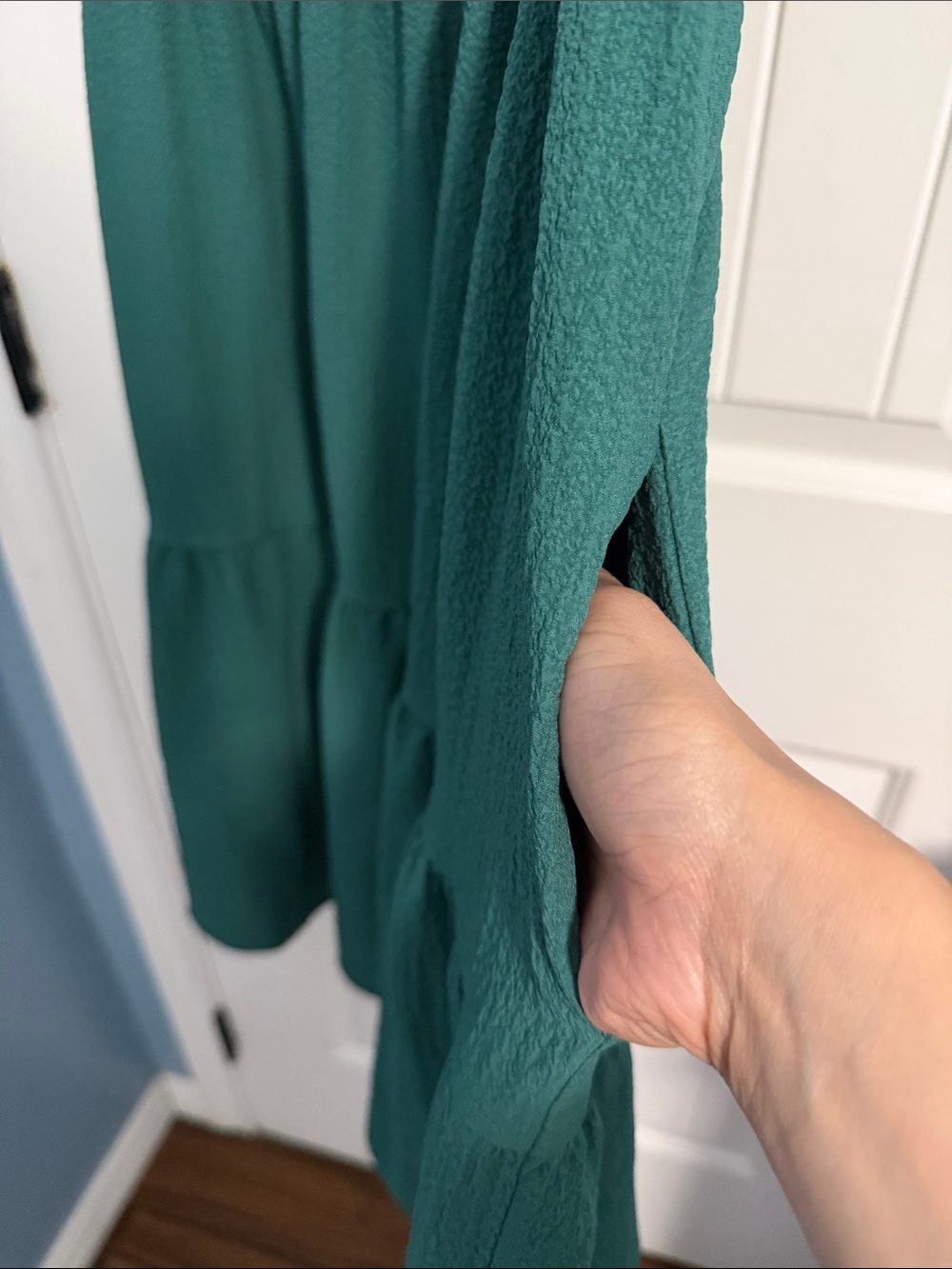 Calvin Klein Woman’s Teal Green Tiered Short-Sleeve Dress with pockets 4 - Picture 6 of 6